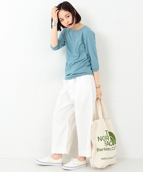 BEAMS BOY(ビームスボーイ)の「【一部予約】BEAMS BOY / 天竺 無地 ボートネック 7分(Tシャツ/カットソー・レディース・ホワイト/グレー/レッド/ブルー系その他/カーキ/ネイビー・ONE SIZE)」の15枚目の写真