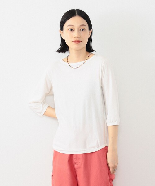 BEAMS BOY(ビームスボーイ)の「【一部予約】BEAMS BOY / 天竺 無地 ボートネック 7分(Tシャツ/カットソー・レディース・ホワイト/グレー/レッド/ブルー系その他/カーキ/ネイビー・ONE SIZE)」の8枚目の写真