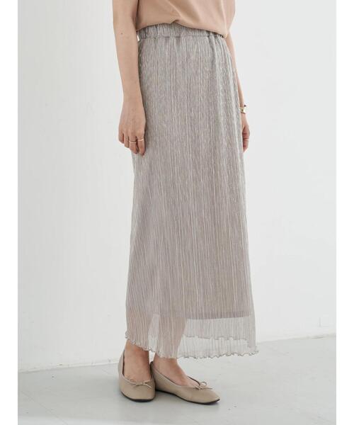 earth music&ecology（アースミュージックアンドエコロジー）の「ランダムプリーツシアーラメスカート ＊（スカート・レディース・オレンジ/ブラック/ライトピンク/シルバー・FREE）」の18枚目の写真