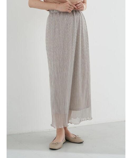 earth music&ecology（アースミュージックアンドエコロジー）の「ランダムプリーツシアーラメスカート ＊（スカート・レディース・オレンジ/ブラック/ライトピンク/シルバー・FREE）」の19枚目の写真