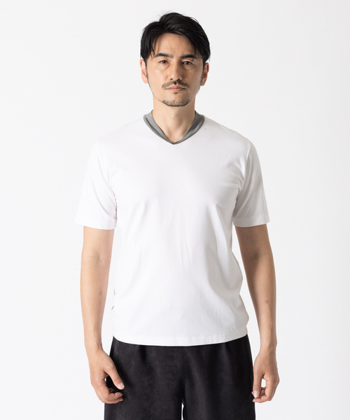 DESIGNWORKS（デザインワークス）の「ポンチストレッチ 半袖Tシャツ（Tシャツ/カットソー・メンズ・ホワイト・46/48/50）」の3枚目の写真