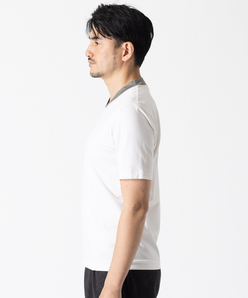 DESIGNWORKS（デザインワークス）の「ポンチストレッチ 半袖Tシャツ（Tシャツ/カットソー・メンズ・ホワイト・46/48/50）」の4枚目の写真