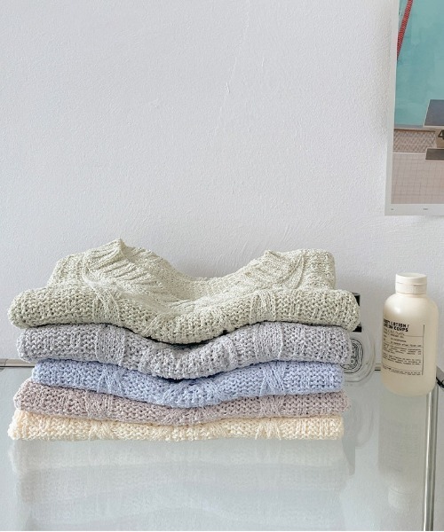 chuu（チュー）の「CHUU パステルサマーニットベスト（Tシャツ/カットソー・レディース・グレー/モカ/ミント/スカイブルー・FREE）」の9枚目の写真