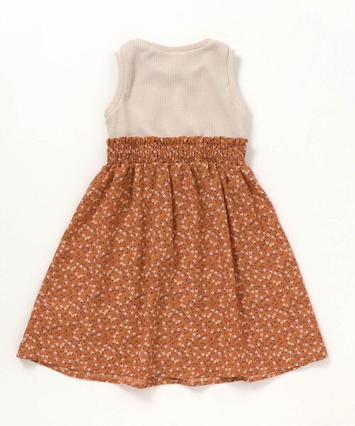 セール Les Les ワンピース ワッフル 花柄ドッキングワンピース ワンピース Apres Apres Cours アプレレクール のファッション