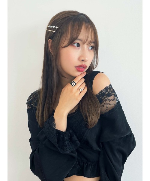 Honey Salon（ハニーサロン）の「Vネックサテンブラウス（シャツ/ブラウス・レディース・ピンク系その他/グレー系その他/ブラック・FREE）」の16枚目の写真