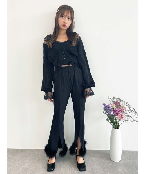 Honey Salon（ハニーサロン）の「Vネックサテンブラウス（シャツ/ブラウス・レディース・ピンク系その他/グレー系その他/ブラック・FREE）」の9枚目の写真