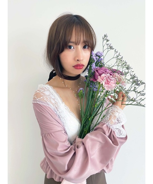 Honey Salon（ハニーサロン）の「Vネックサテンブラウス（シャツ/ブラウス・レディース・ピンク系その他/グレー系その他/ブラック・FREE）」の22枚目の写真