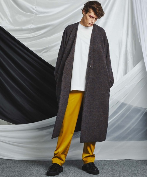 MAISON SPECIAL（メゾンスペシャル）の「《ユニセックスアイテム》ALBINI/アルビニ ヴィヴィッドカラースムースプライムオーバークルーネックロングスリーブTシャツ 【MAISON SPECIAL/メゾンスペシャル】（Tシャツ/カットソー・メンズ・ブラック/パープル/オフホワイト/ピンク/ブルー/グリーン・44/46/48）」の10枚目の写真