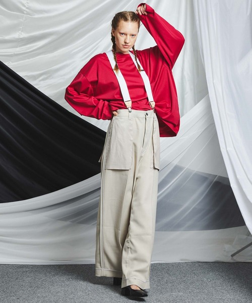 MAISON SPECIAL（メゾンスペシャル）の「《ユニセックスアイテム》ALBINI/アルビニ ヴィヴィッドカラースムースプライムオーバークルーネックロングスリーブTシャツ 【MAISON SPECIAL/メゾンスペシャル】（Tシャツ/カットソー・メンズ・ブラック/パープル/オフホワイト/ピンク/ブルー/グリーン・44/46/48）」の18枚目の写真