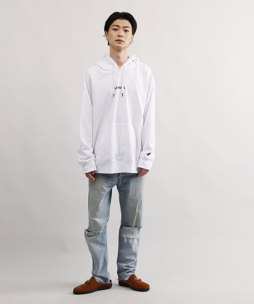 KANGOL(カンゴール)の「KANGOL / カンゴール 別注 コラボ オーバーサイズ 裏毛 プルオーバー パーカー(パーカー・メンズ・ブルー系その他/ベージュ系その他/ホワイト系その他2/ブラック系その他2/ベージュ系その他2/ホワイト/ブルー/ブラック系その他/ホワイト系その他/ホワイト系その他3/ブラック系その他3/ブルー系その他2/ブラック/ベージュ・LARGE/SMALL/X-LARGE/MEDIUM)」の16枚目の写真