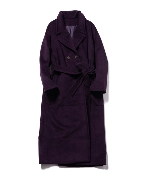 LAYMEE（レイミー）の「Wide wool coat / ワイドウールコート（その他アウター・レディース・ブラック/パープル/モカ・FREE）」の2枚目の写真