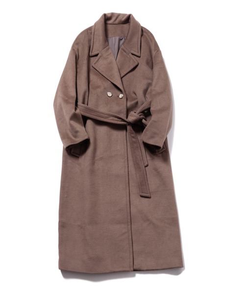 LAYMEE（レイミー）の「Wide wool coat / ワイドウールコート（その他アウター・レディース・ブラック/パープル/モカ・FREE）」の3枚目の写真