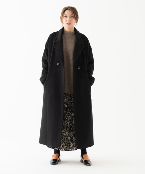 LAYMEE（レイミー）の「Wide wool coat / ワイドウールコート（その他アウター・レディース・ブラック/パープル/モカ・FREE）」の9枚目の写真