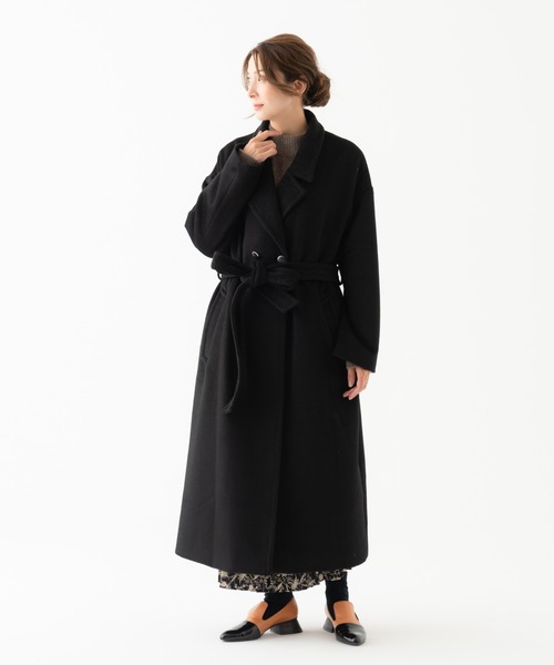 LAYMEE（レイミー）の「Wide wool coat / ワイドウールコート（その他アウター・レディース・ブラック/パープル/モカ・FREE）」の12枚目の写真