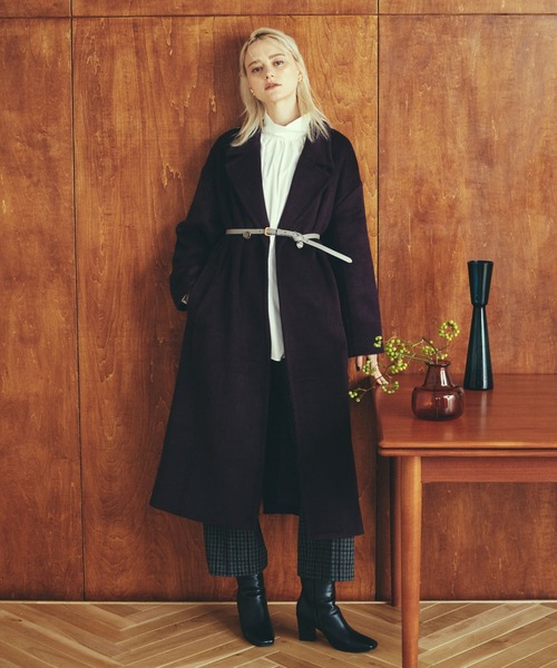 LAYMEE（レイミー）の「Wide wool coat / ワイドウールコート（その他アウター・レディース・ブラック/パープル/モカ・FREE）」の22枚目の写真