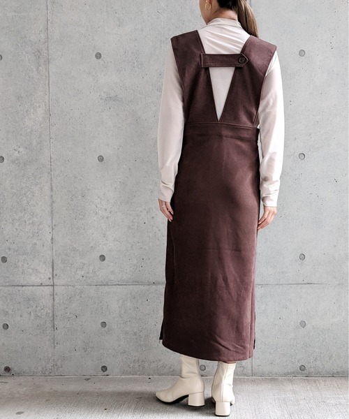 Per sist ence（パーシエンス）の「Per sist ence/パーシエンス　起毛ツイル ジャンパースカート（ジャンパースカート・レディース・ブラック/ブラウン/アイボリー・FREE）」の17枚目の写真