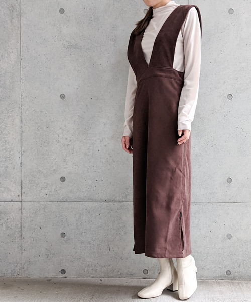 Per sist ence（パーシエンス）の「Per sist ence/パーシエンス　起毛ツイル ジャンパースカート（ジャンパースカート・レディース・ブラック/ブラウン/アイボリー・FREE）」の15枚目の写真