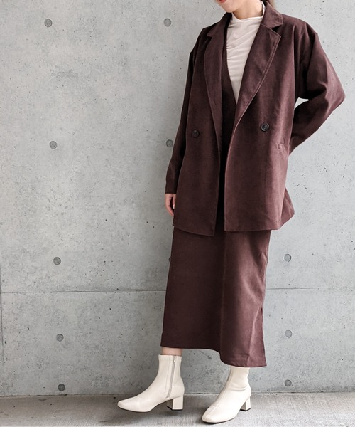 Per sist ence（パーシエンス）の「Per sist ence/パーシエンス　起毛ツイル ジャンパースカート（ジャンパースカート・レディース・ブラック/ブラウン/アイボリー・FREE）」の12枚目の写真