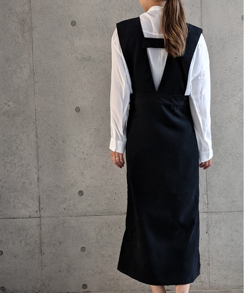 Per sist ence（パーシエンス）の「Per sist ence/パーシエンス　起毛ツイル ジャンパースカート（ジャンパースカート・レディース・ブラック/ブラウン/アイボリー・FREE）」の7枚目の写真