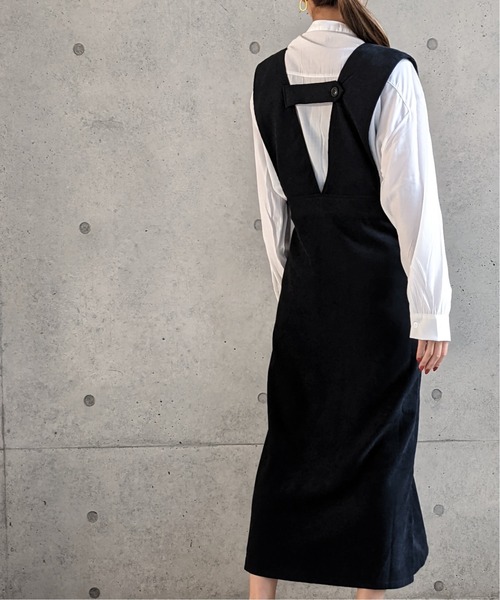 Per sist ence（パーシエンス）の「Per sist ence/パーシエンス　起毛ツイル ジャンパースカート（ジャンパースカート・レディース・ブラック/ブラウン/アイボリー・FREE）」の6枚目の写真