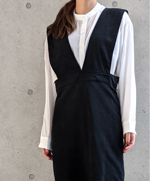 Per sist ence（パーシエンス）の「Per sist ence/パーシエンス　起毛ツイル ジャンパースカート（ジャンパースカート・レディース・ブラック/ブラウン/アイボリー・FREE）」の4枚目の写真