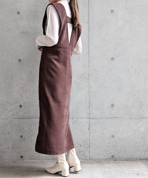 Per sist ence（パーシエンス）の「Per sist ence/パーシエンス　起毛ツイル ジャンパースカート（ジャンパースカート・レディース・ブラック/ブラウン/アイボリー・FREE）」の19枚目の写真