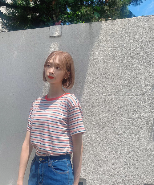 Voyage titty&Co.PETIT（ボヤージュティティアンドコープチ）の「【Voyage titty&Co.】マルチボーダーTee（Tシャツ/カットソー・レディース・ブラウン/グリーン/レッド・FREE）」の16枚目の写真