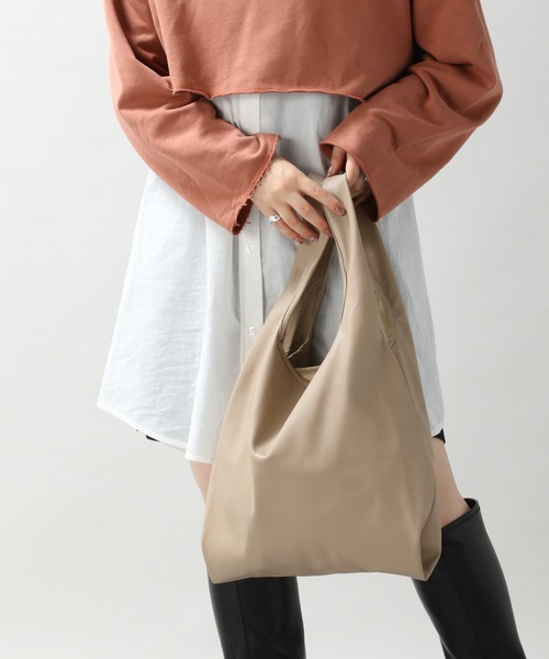 RAGEBLUE(レイジブルー)の「レザータッチトートBAG/215157(トートバッグ・メンズ・ダークブラウン/ダークグレー/ブラック/ベージュ/ブラック系その他/ダークグリーン・FREE)」の1枚目の写真