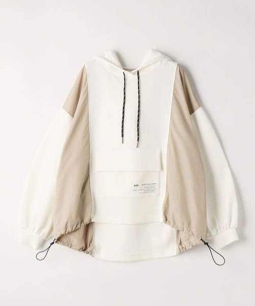 179/WG(イチナナキュウダブルジー)の「ドッキングフードプルオーバー(パーカー・レディース・グレー/オフホワイト/グリーン・FREE)」の7枚目の写真