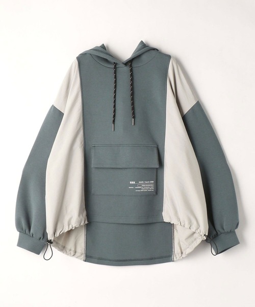 179/WG(イチナナキュウダブルジー)の「ドッキングフードプルオーバー(パーカー・レディース・グレー/オフホワイト/グリーン・FREE)」の20枚目の写真
