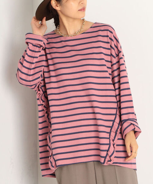 fredy repit(フレディレピ)の「OEバスクボーダー フリルBigTシャツ(Tシャツ/カットソー・レディース・ホワイト系その他4/ブラック系その他3/ブルー系その他3/レッド系その他3・38)」の4枚目の写真