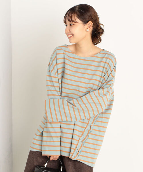 fredy repit(フレディレピ)の「OEバスクボーダー フリルBigTシャツ(Tシャツ/カットソー・レディース・ホワイト系その他4/ブラック系その他3/ブルー系その他3/レッド系その他3・38)」の6枚目の写真