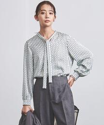 UNITED ARROWS | ＜UNITED ARROWS＞BK/STN プリント ボウタイ ブラウス B(シャツ/ブラウス)