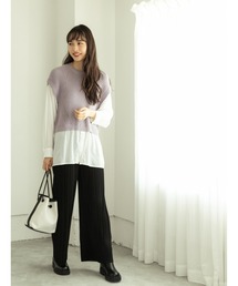 fifth | パイピング切り替え巾着バッグ(ハンドバッグ)