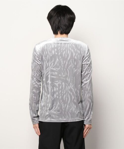 TORNADO MART（トルネードマート）の「TORNADO MART∴ゼブラプリントベロア長袖カットソー（Tシャツ/カットソー・メンズ・ベージュ/ブラック・MEDIUM/LARGE）」の4枚目の写真