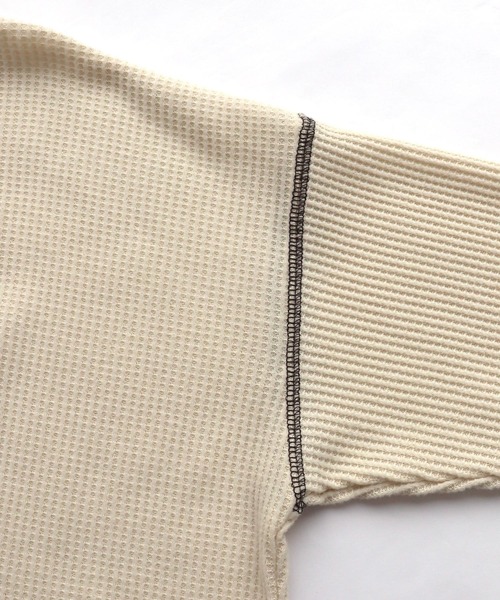 andme（アンドミー）の「起毛ワッフル長袖2wayキーネックTシャツ トップス（Tシャツ/カットソー・レディース・チャコールグレー/ベージュ/パープル/アイボリー・M）」の21枚目の写真