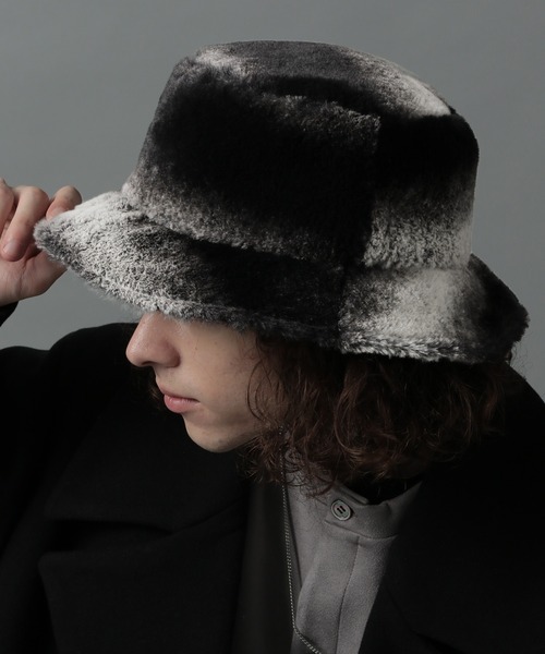 HARE（ハレ）の「ファーバケットハット(HARE)（ハット・メンズ・ブラック/チャコールグレー/グレー系その他・FREE）」の3枚目の写真