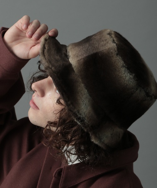 HARE（ハレ）の「ファーバケットハット(HARE)（ハット・メンズ・ブラック/チャコールグレー/グレー系その他・FREE）」の2枚目の写真