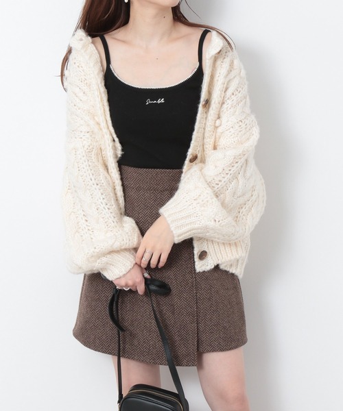 Heather（ヘザー）の「プチ刺繍ロゴキャミソール　239253（キャミソール・レディース・ホワイト/ブラック/ブルー・FREE）」の3枚目の写真