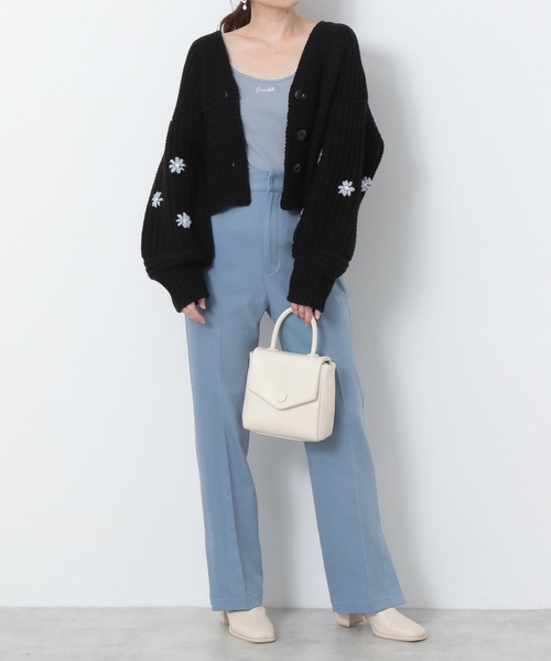 Heather（ヘザー）の「プチ刺繍ロゴキャミソール　239253（キャミソール・レディース・ホワイト/ブラック/ブルー・FREE）」の6枚目の写真