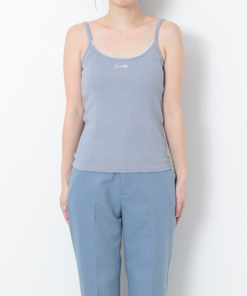 Heather（ヘザー）の「プチ刺繍ロゴキャミソール　239253（キャミソール・レディース・ホワイト/ブラック/ブルー・FREE）」の4枚目の写真