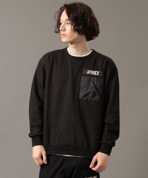 AVIREX（アヴィレックス）の「シャギー サーマル プルオーバー / SHAGGY THERMAL PULLOVER / アヴィレックス / AVIREX（Tシャツ/カットソー・メンズ・オリーブ/サンドベージュ/ブラック・LARGE/XX-LARGE/X-LARGE/MEDIUM）」の2枚目の写真