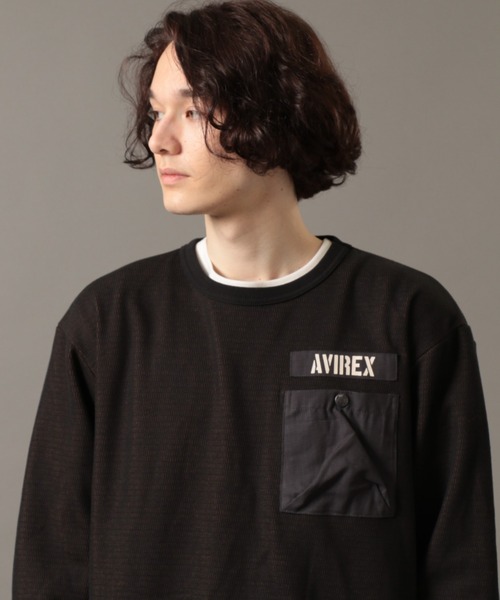 AVIREX（アヴィレックス）の「シャギー サーマル プルオーバー / SHAGGY THERMAL PULLOVER / アヴィレックス / AVIREX（Tシャツ/カットソー・メンズ・オリーブ/サンドベージュ/ブラック・LARGE/XX-LARGE/X-LARGE/MEDIUM）」の9枚目の写真