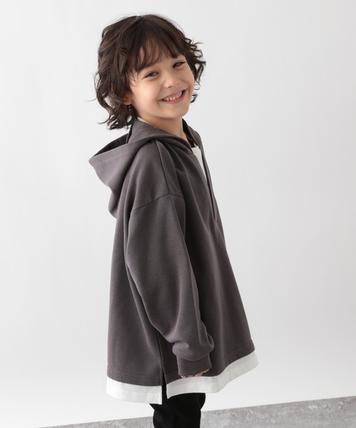 GLOBAL WORK（グローバルワーク）の「キッズ/イージ－DRYスキッパーパーカー/229727（パーカー・キッズ・チャコールグレー/ベージュ系その他3・110cm/100cm/120cm/130cm/140cm/150cm/160cm）」の17枚目の写真