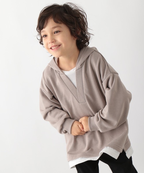 GLOBAL WORK（グローバルワーク）の「キッズ/イージ－DRYスキッパーパーカー/229727（パーカー・キッズ・チャコールグレー/ベージュ系その他3・110cm/100cm/120cm/130cm/140cm/150cm/160cm）」の12枚目の写真