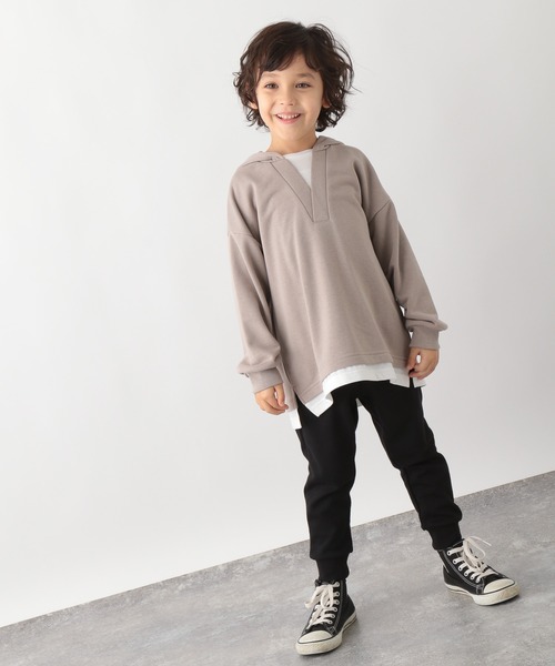 GLOBAL WORK（グローバルワーク）の「キッズ/イージ－DRYスキッパーパーカー/229727（パーカー・キッズ・チャコールグレー/ベージュ系その他3・110cm/100cm/120cm/130cm/140cm/150cm/160cm）」の14枚目の写真