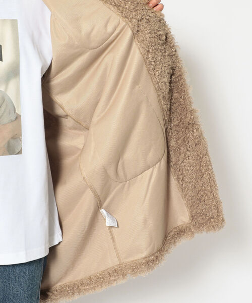 LUSOR（ルーソル）の「LUSOR（ルーソル）クルクルファーコート（ステンカラーコート・メンズ・ベージュ/ブラック・FREE）」の7枚目の写真