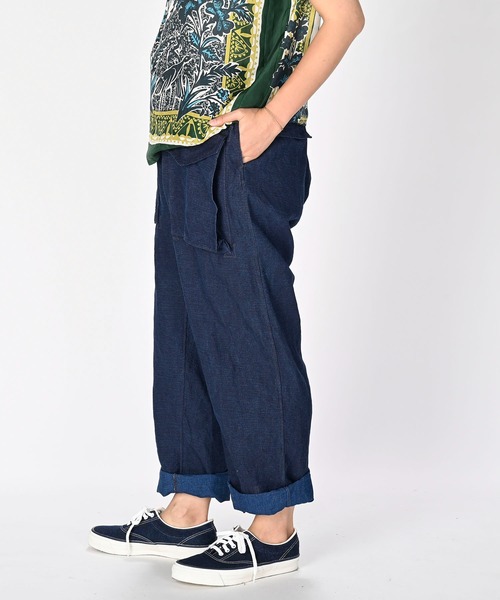 45R（フォーティファイブアール）の「リネンの908イージーセイルパンツ（インディゴ）（カーゴパンツ・レディース・インディゴブルー・SMALL/MEDIUM/LARGE/X-LARGE）」の6枚目の写真