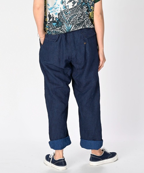 45R（フォーティファイブアール）の「リネンの908イージーセイルパンツ（インディゴ）（カーゴパンツ・レディース・インディゴブルー・SMALL/MEDIUM/LARGE/X-LARGE）」の4枚目の写真