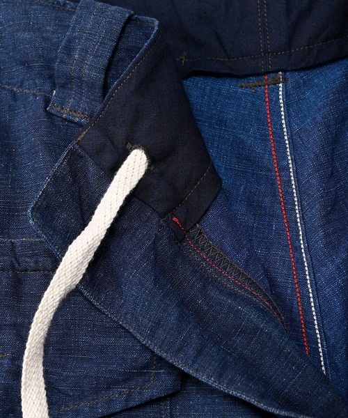 45R（フォーティファイブアール）の「リネンの908イージーセイルパンツ（インディゴ）（カーゴパンツ・レディース・インディゴブルー・SMALL/MEDIUM/LARGE/X-LARGE）」の3枚目の写真